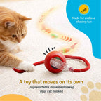 Interactive Teasing Toy Ball for Cats – Red | Rolling Play Toy | Chase & Hunt Fun | Active Play Exercise