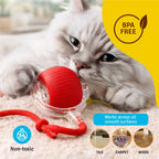 Interactive Teasing Toy Ball for Cats – Red | Rolling Play Toy | Chase & Hunt Fun | Active Play Exercise