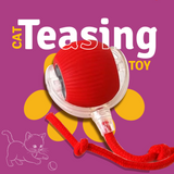 Interactive Teasing Toy Ball for Cats – Red | Rolling Play Toy | Chase & Hunt Fun | Active Play Exercise - Gobinkies