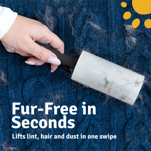 Lint Roller for Pet Hair – 1 Reusable Handle + 4 Refills | 300 Sheets | 60 Sheets per Roll