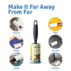 Lint Roller for Pet Hair – 1 Reusable Handle + 4 Refills | 300 Sheets | 60 Sheets per Roll
