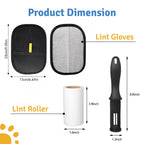 Gobinkies Pet Hair Remover Combo | Lint Roller + Reusable Lint Gloves for Clothes, Sofa & Furniture