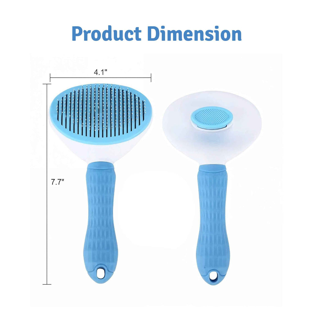 Pet Slicker Brush for Dogs & Cats - One Click Fur Removal | Gentle on Fur | Detangling, Shedding & Coat Grooming