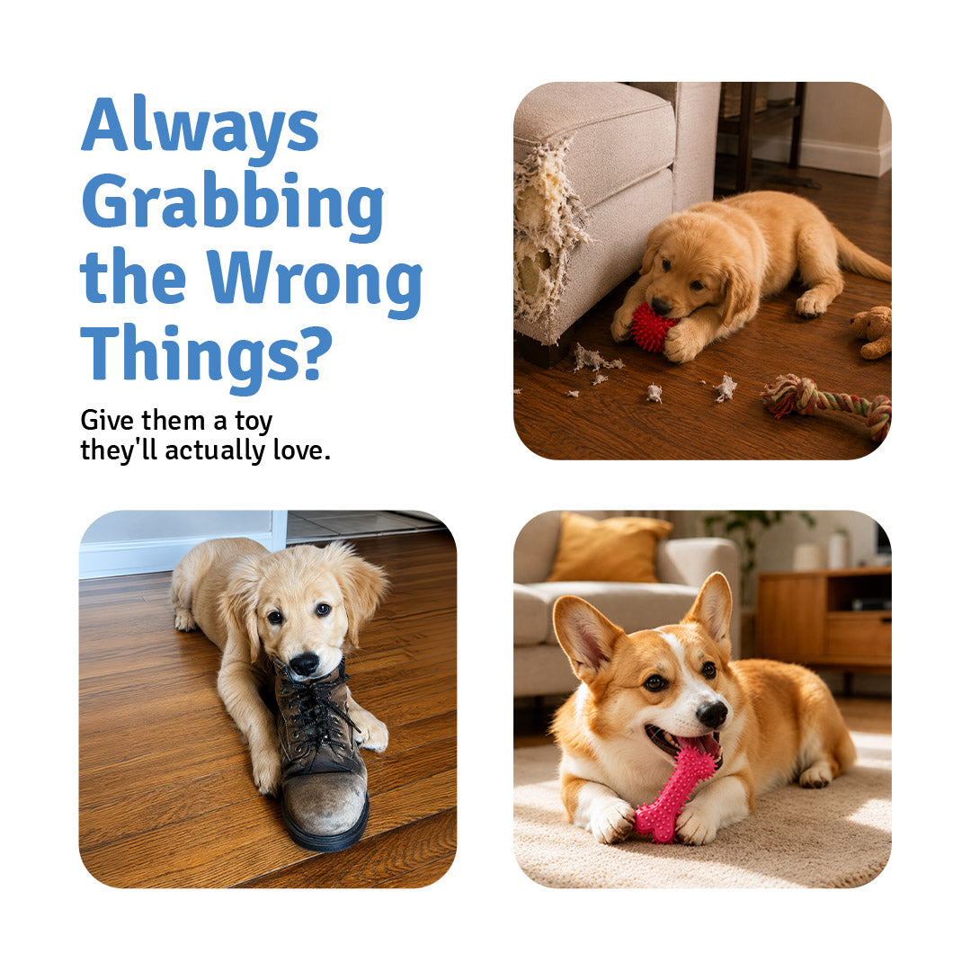 Gobinkies Spike Bone & Spike Ball Combo for Dogs | Durable Chew & Fetch Toys