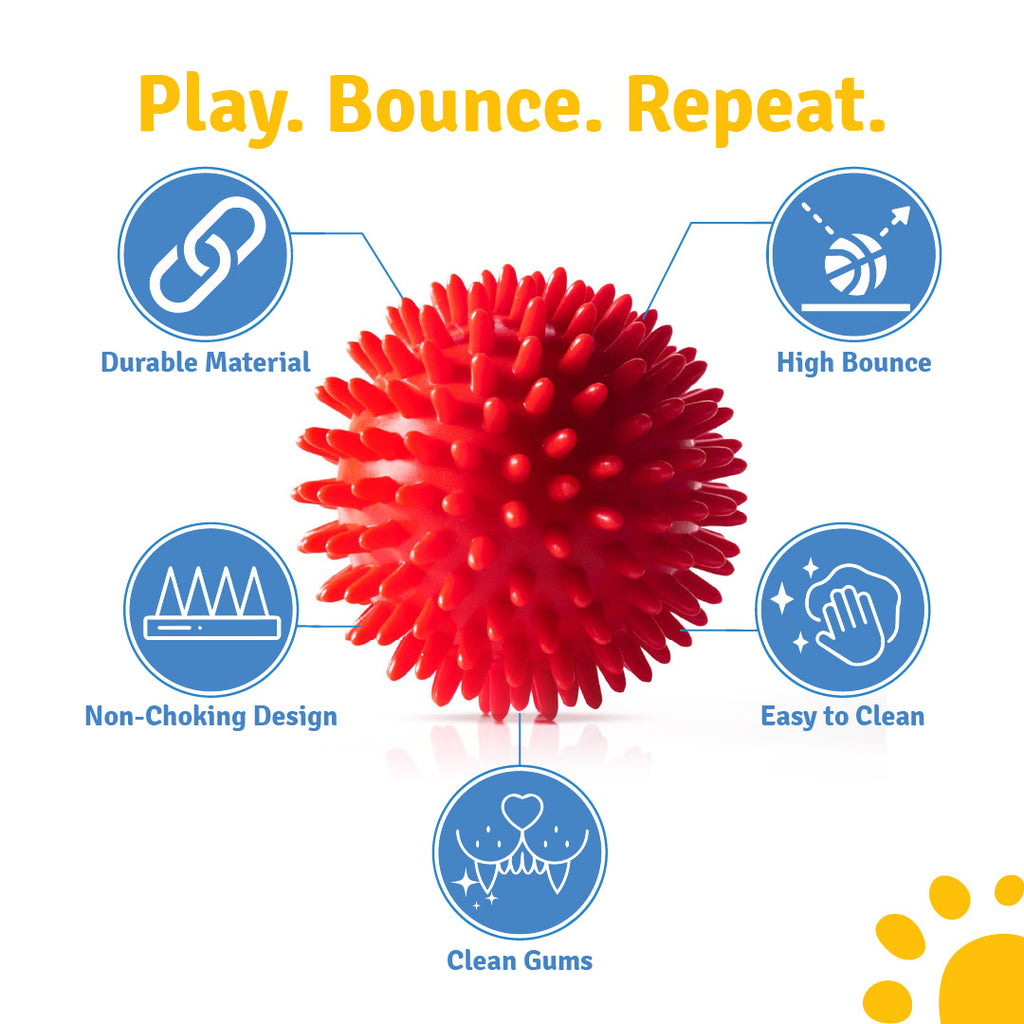 Gobinkies Spike Bone & Spike Ball Combo for Dogs | Durable Chew & Fetch Toys