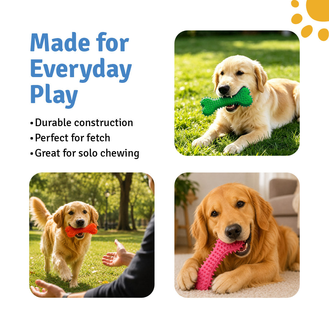 Gobinkies Spike Bone for Dogs | Durable Chew & Fetch Toy for Pets
